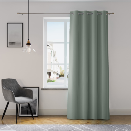 tieniaci zaves oxford eyelets steel 140x250cm na okne