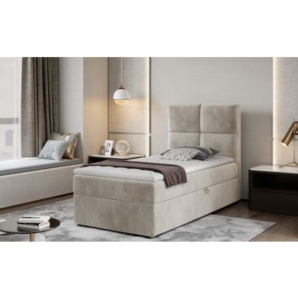 béžová čalúnená boxspring posteľ RIVIA Paros 02