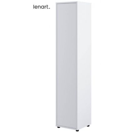 Zatvorená úzka skriňa v bielom prevedení Lenart BED CONCEPT BC 21