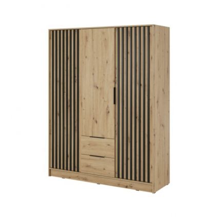 krasna skrina s lamelami 3d dub artisan s dvierkami so zasuvkami