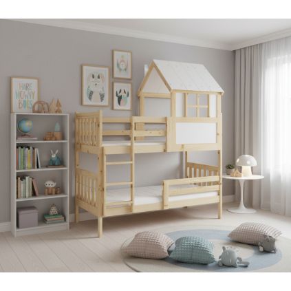 montessori poschodova postel kacper 90x190cm biela borovica do detskej izby
