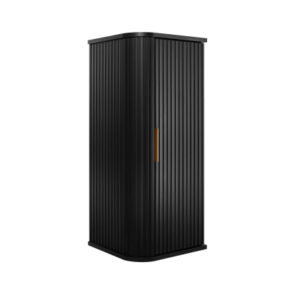 zavesna skrinka do kupelne elegance black 79 oble hrany