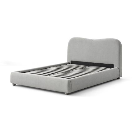Manželská čalúnená posteľ PURE s roštom, sivá 180 x 200 cm