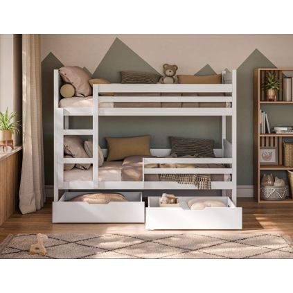 LENO biela poschodova postel 180x80