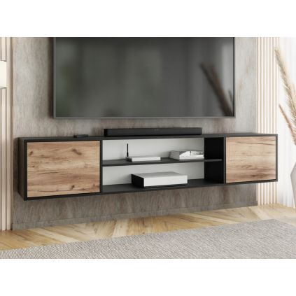 EDI4 tv stolik ciery dub craft zlaty zavesny