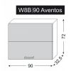 Kuchynská horná skrinka W8B 90 Aventos rozmery