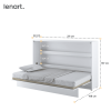 Rozmery bielej výklopnej postele BED CONCEPT BC-05 | 120 x 200 cm