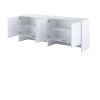 Otvorený nadstavec Lenart BED CONCEPT BC-10 pre sklápaciu posteľ BC-05 biely lesk