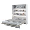 Posteľ s policami BED CONCEPT BC-13 | 180 x 200 cm sklopená s led osvetlením biely lesk