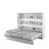 Biela posteľ s policami BED CONCEPT BC-14 | 160 x 200 cm sklopená s led osvetlením