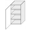 Horná vysoká kuchynská skrinka Florence lesk W4 45 vnútorné rozloženie