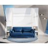 Kvalitná modrá pohovka Lenart BED CONCEPT BC-19 k posteli BC-12 v bielom lesku