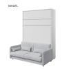 Biela výklopná posteľ Lenart BED CONCEPT 140 s pohovkou