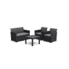 záhradný ratanový set clara2 seater sofa grafit