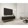 dizajnovy tv stolik bijou v ciernej farbe so zlatym oramovanim v obyvacke