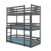 poschodova postel tedro 90x200cm grafit pre tri deti