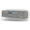 tv stolik aura 150 beton s led osvetlenim sivy