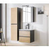 skrinky do kúpeľne MONAKO GREY OAK so zrkadlom