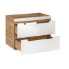 skrinka pod umyvadlo ARUBA 60 cm 80 cm dub votan biely lesk