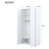 Biela šatníková skriňa Lenart BED CONCEPT BC-20 rozmery