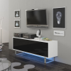 Elegantný tv stolík KING 01, v peknom dizajne biela / čierny lesk
