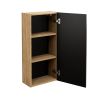 zavesna skrinka do kupelne LUXOR Black 83 30 1D otvorene dvierka