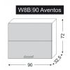 Kuchynská horná skrinka Avellino W8B 90 Aventos rozmery