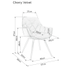 rozmery stoličky cherry velvet
