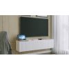moderný TV stolík JOY 150 biely mat vrúbkované dvierka