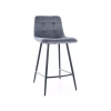 moderná barová stolička MILA H-2 velvet v sivom prevedení