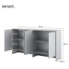 Rozmery sivého nadstavca Lenart BED CONCEPT BC-11 pre sklápaciu posteľ BC-06