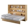 Dub artisan rozložená sklápacia posteľ BED CONCEPT BC-04 | 140 x 200 cm