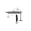 ROMA dazdnik sivy 400x300cm s led osvetlenie solar