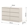 moderna komoda maja 6 zasuvkova cashmere rozmery