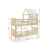 montessori poschodova postel kacper 90x190cm biela b borovica rozmery