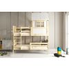 montessori poschodova postel kacper 90x190cm biela b borovica so zabranami