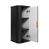zavesna skrinka do kupelne elegance black 79 otvorena