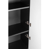 Vysoká skrinka do kúpeľne FLOW BLACK a detail vnutorneho prevedenia