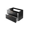 Skrinka pod umývadlo FLOW BLACK 82-80 | 80 cm a detail prevedenia zasuviek