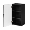 Závesná skrinka do kúpeľne FLOW Black 68 cm otvorene dvierka