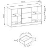 KELLY komoda orech 3d rozmery